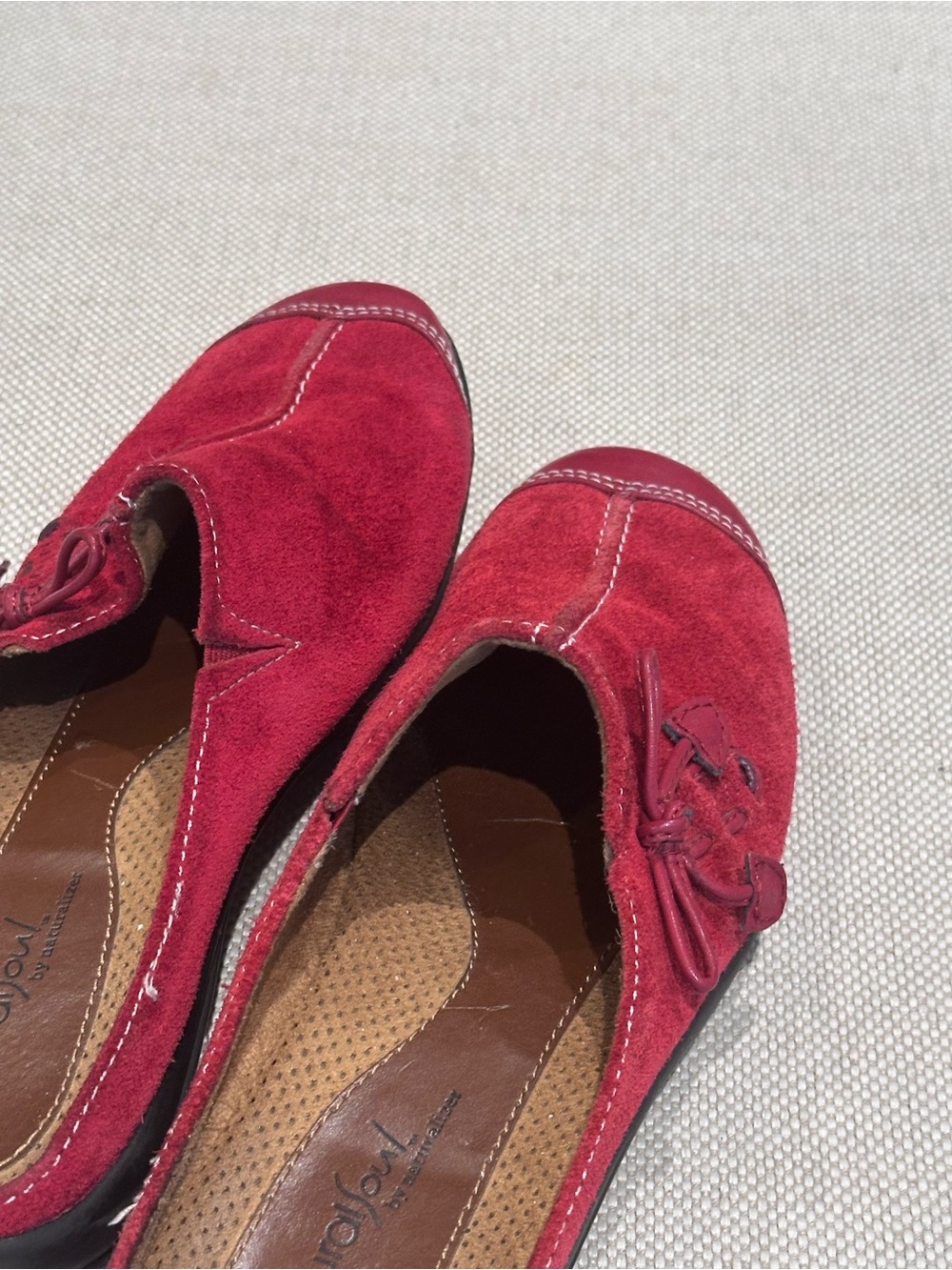 NATURAL SOUL size 8.5 Naturalizer Suede Red Slip-On Leather Comfort Loafer NEW - Picture 11 of 13